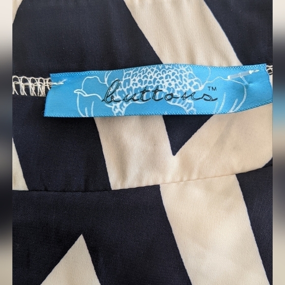 Francesca’s Bubble Chevron Pattern Medium, A Line, Blue and White NWT - Picture 8 of 10